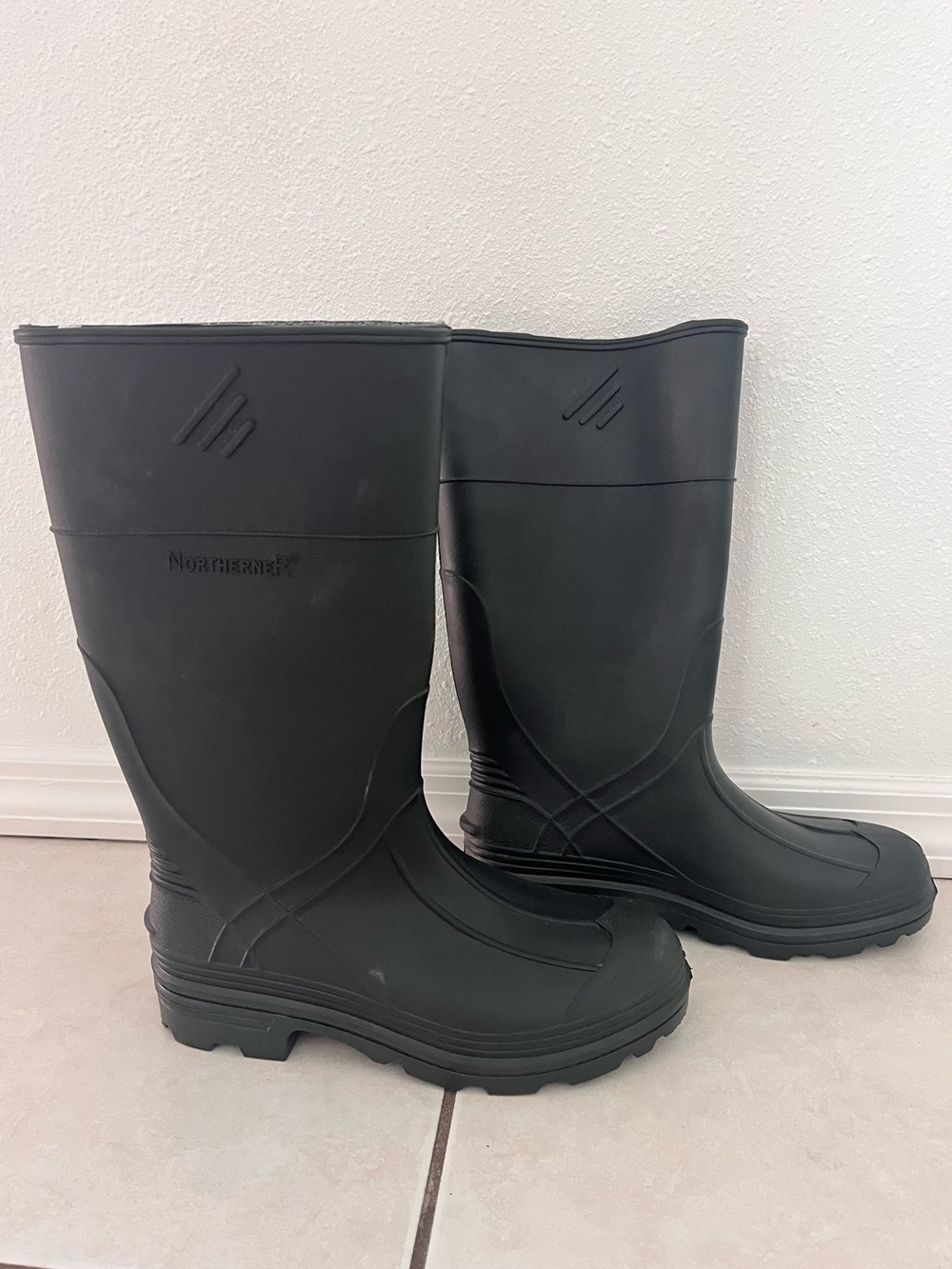 Northerner Black kids Waterproof Tall Rain Boots Big kids 4